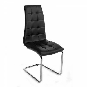 Καρέκλα υ-117 Μαύρη Με χρωμιο Πόδια 606-24-030